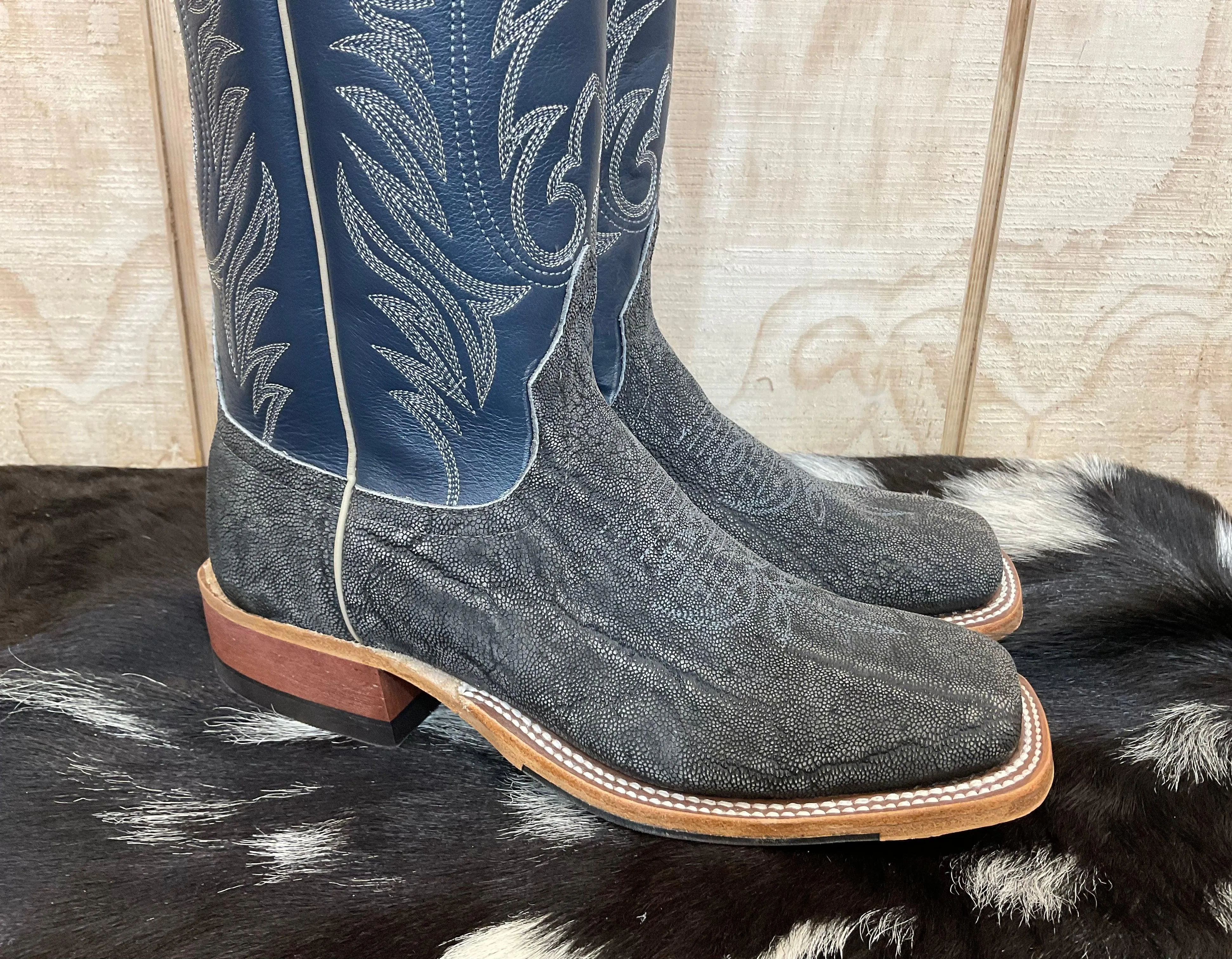 Anderson Bean Men's 13 Granite Safari Elephant Square Toe Cowboy Boots 332202