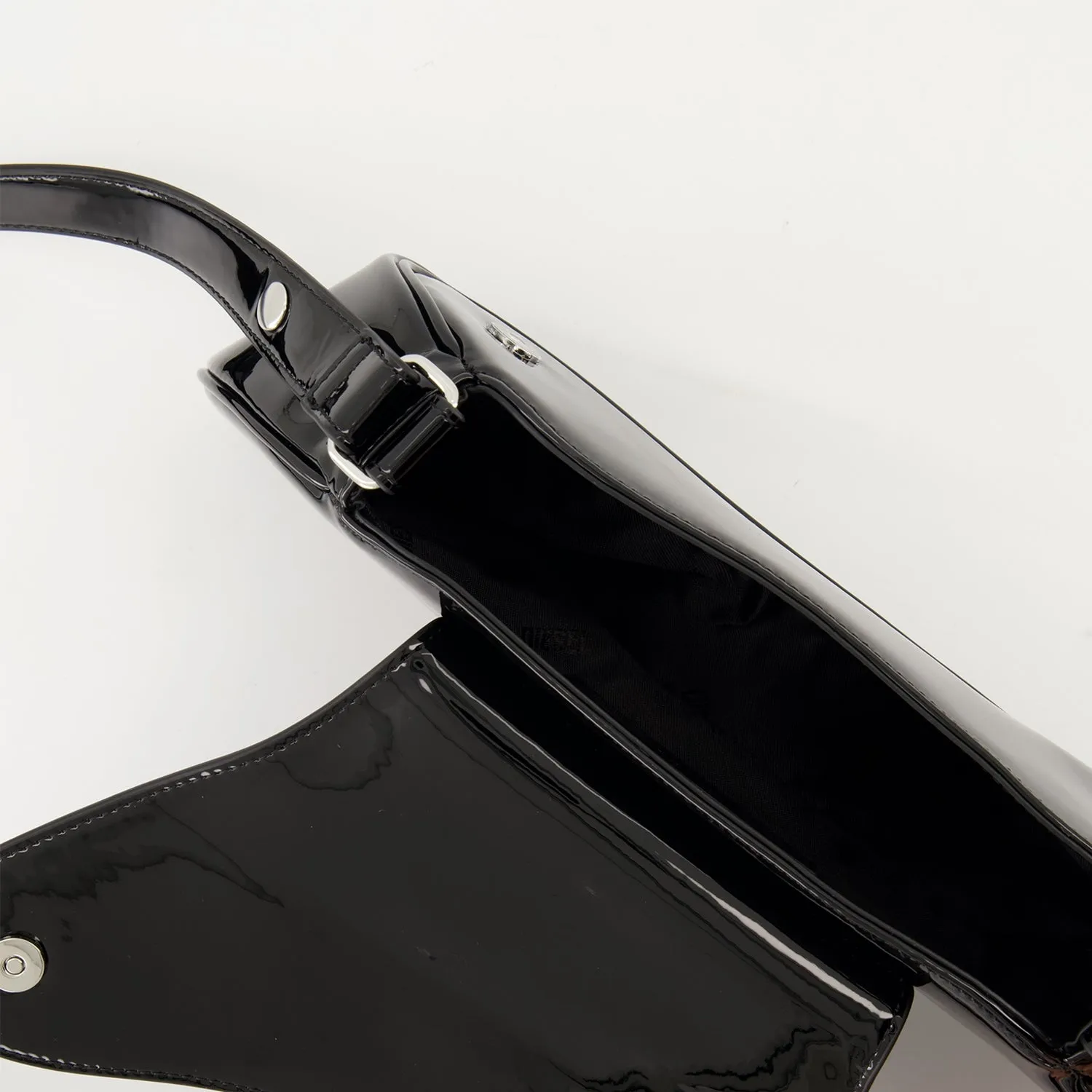 Asymmetrical Black Shoulder Bag