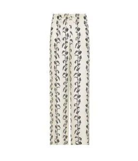 Aurelia Silk Trouser in Ecru Vine