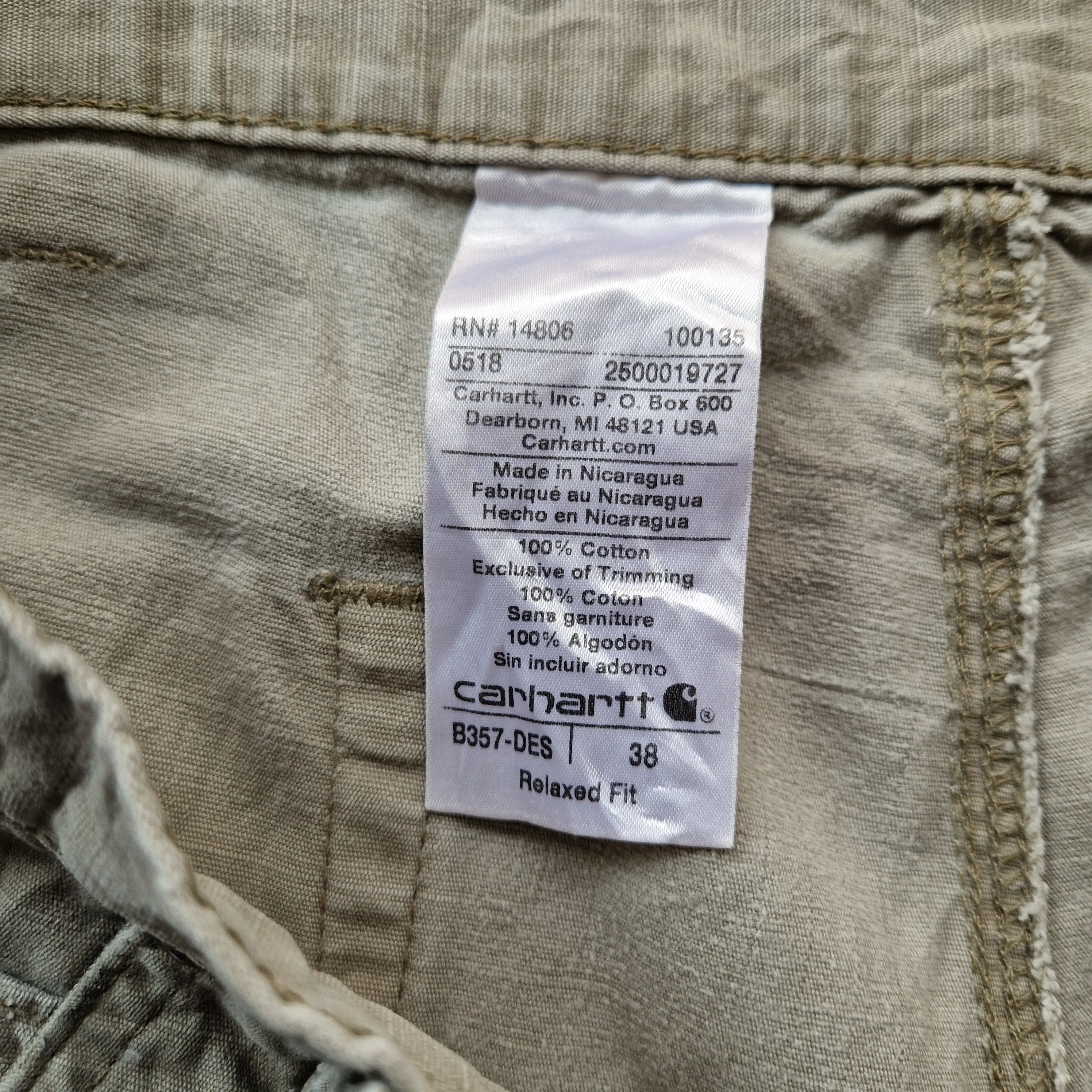 Carhartt Carpenter Cargo Shorts - Size W38