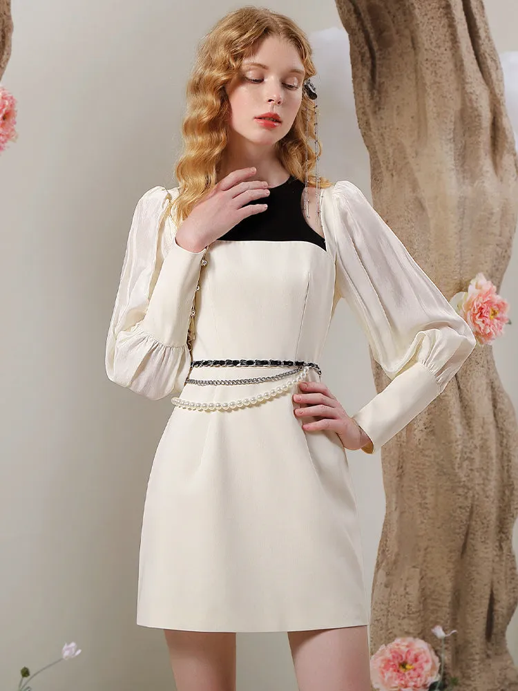 Chic Nichi Classy Long-Cuffs Open-Shoulder One-Piece