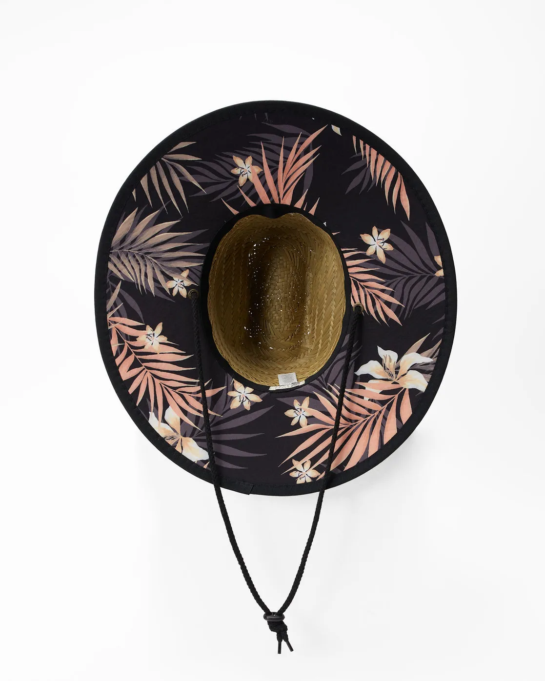 Classic Printed Straw Hat - Black Pebble