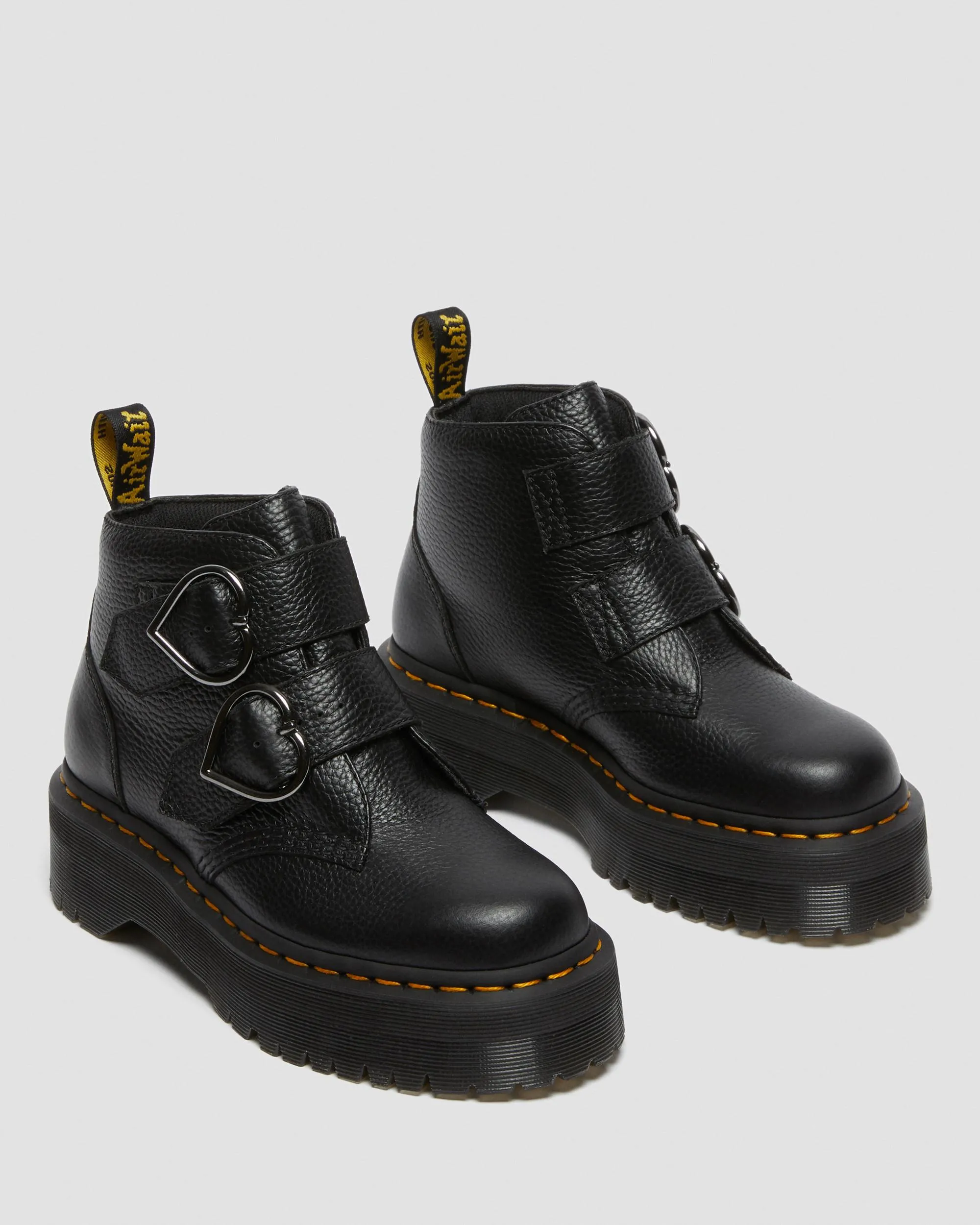 Devon Heart Leather Platform Boots