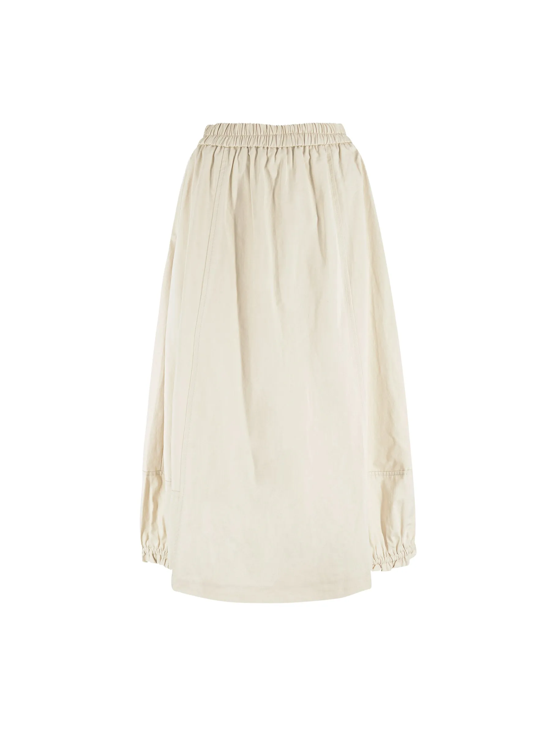 Elasticated Waist A-line Midi Skirt