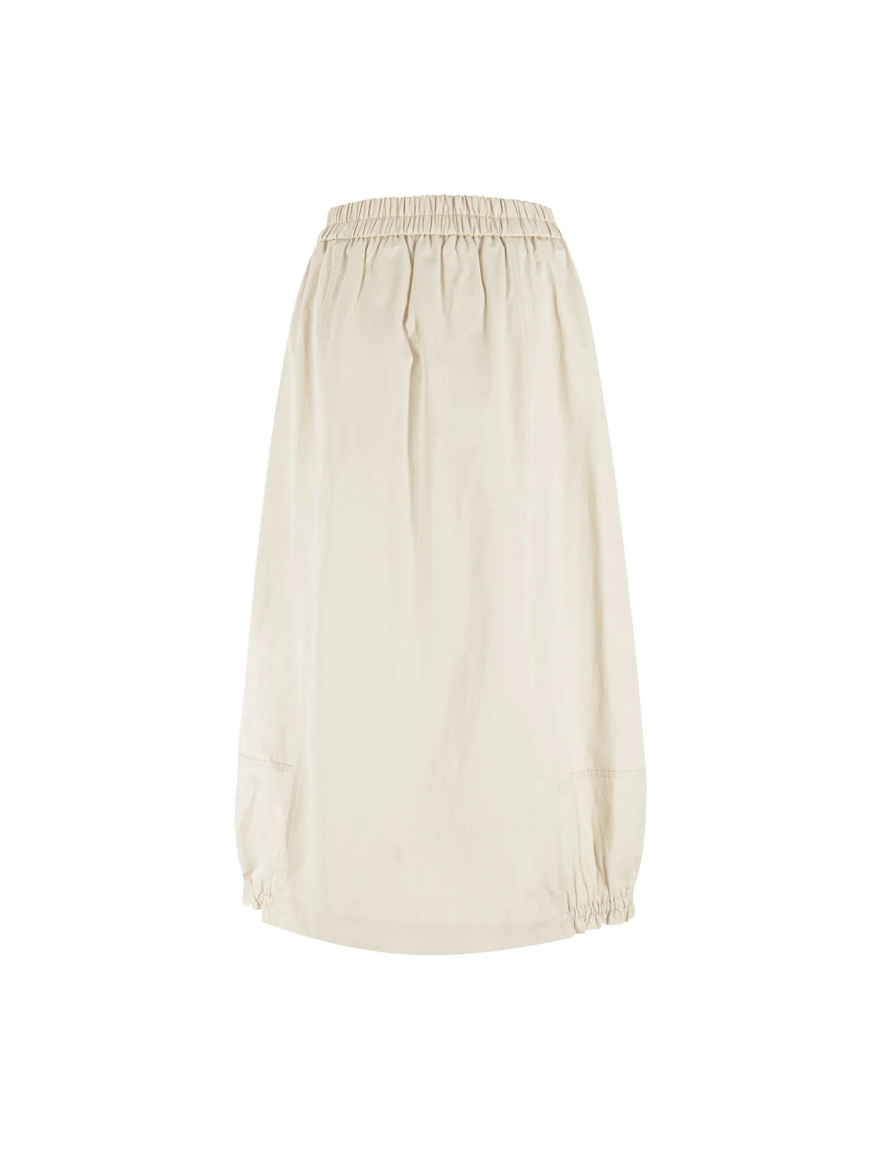 Elasticated Waist A-line Midi Skirt