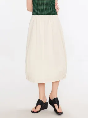 Elasticated Waist A-line Midi Skirt