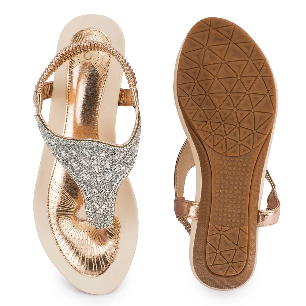 Flat embellished sandal