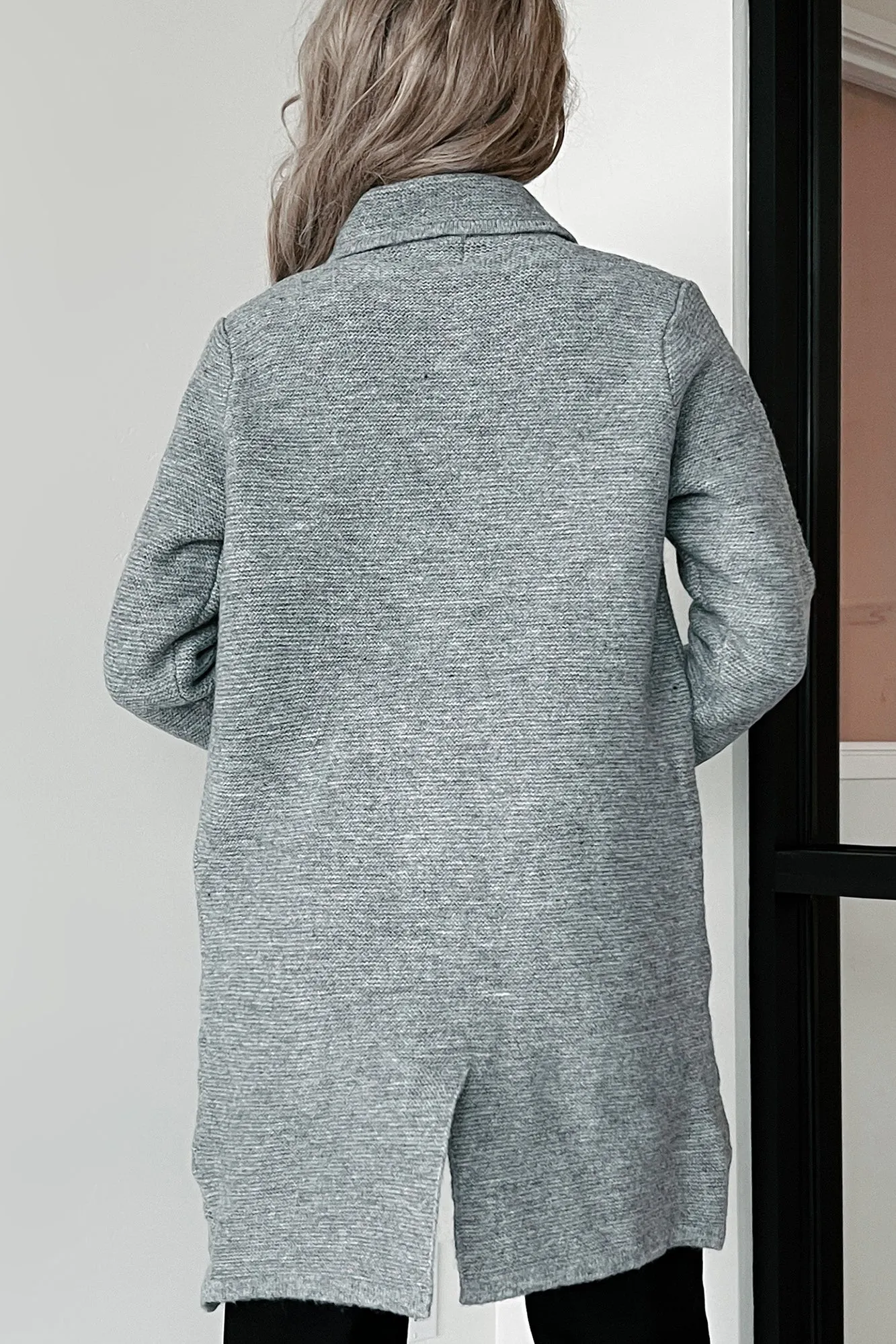 Forever Fall Open Front Sweater Coat (Heather Grey)