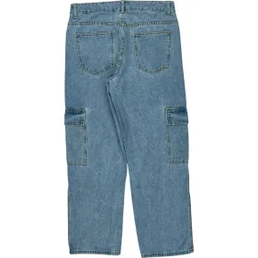 Hip Hop Unbranded Denim Cargo Trousers - 32W 28L - Blue Cotton