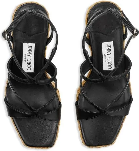 Jimmy Choo Ayla 85mm wedge sandals Black