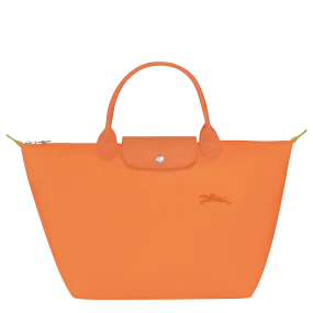 Le Pliage Green M Handbag Orange - Recycled canvas