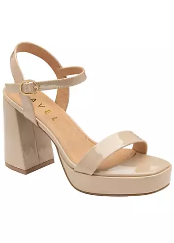Ravel Nude Patent Moray Platform Sandals | Grattan