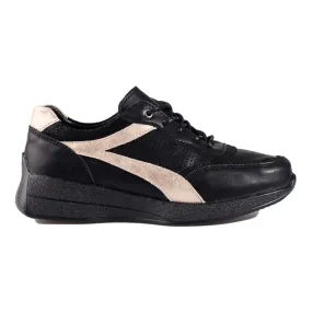 Shelovet platform black leather sneakers