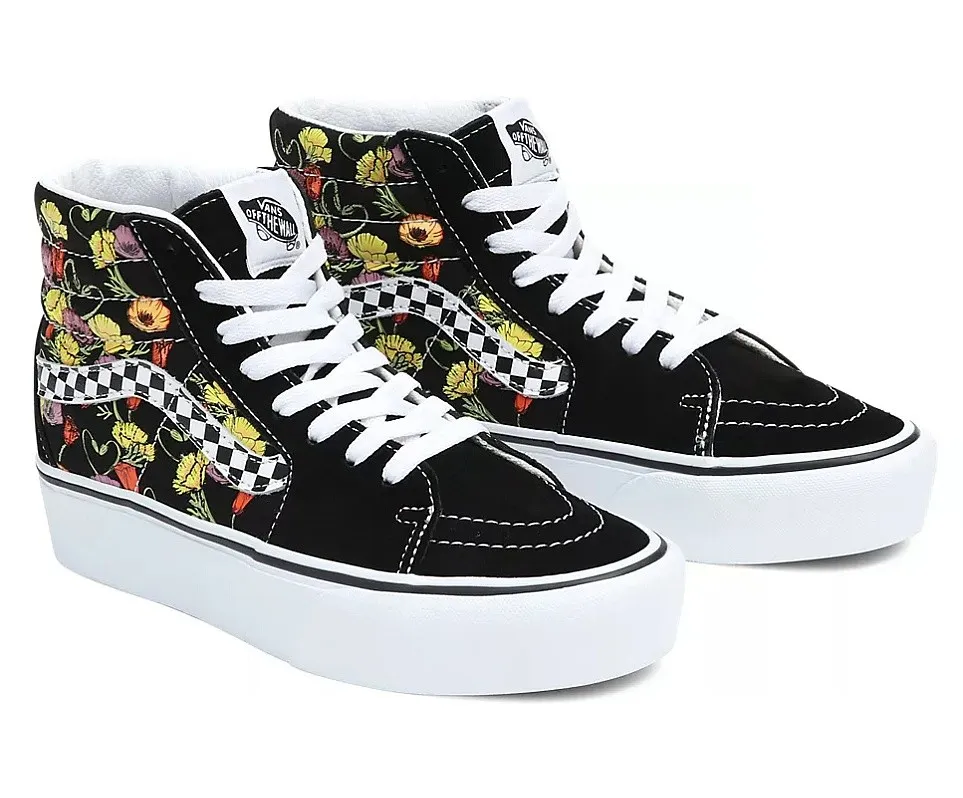shoes Vans Sk8-Hi Platform 2.0 - Poppy Checkerboard Black/Multi