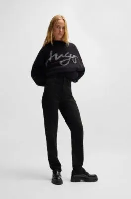 Slim-fit jeans in stay-black stretch denim