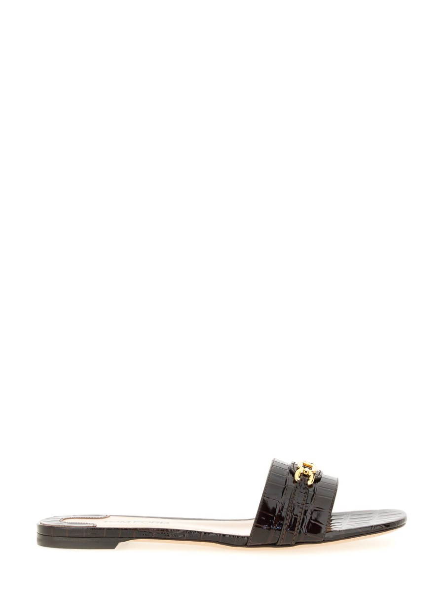 TOM FORD      SANDALO SLIDE IN PELLE