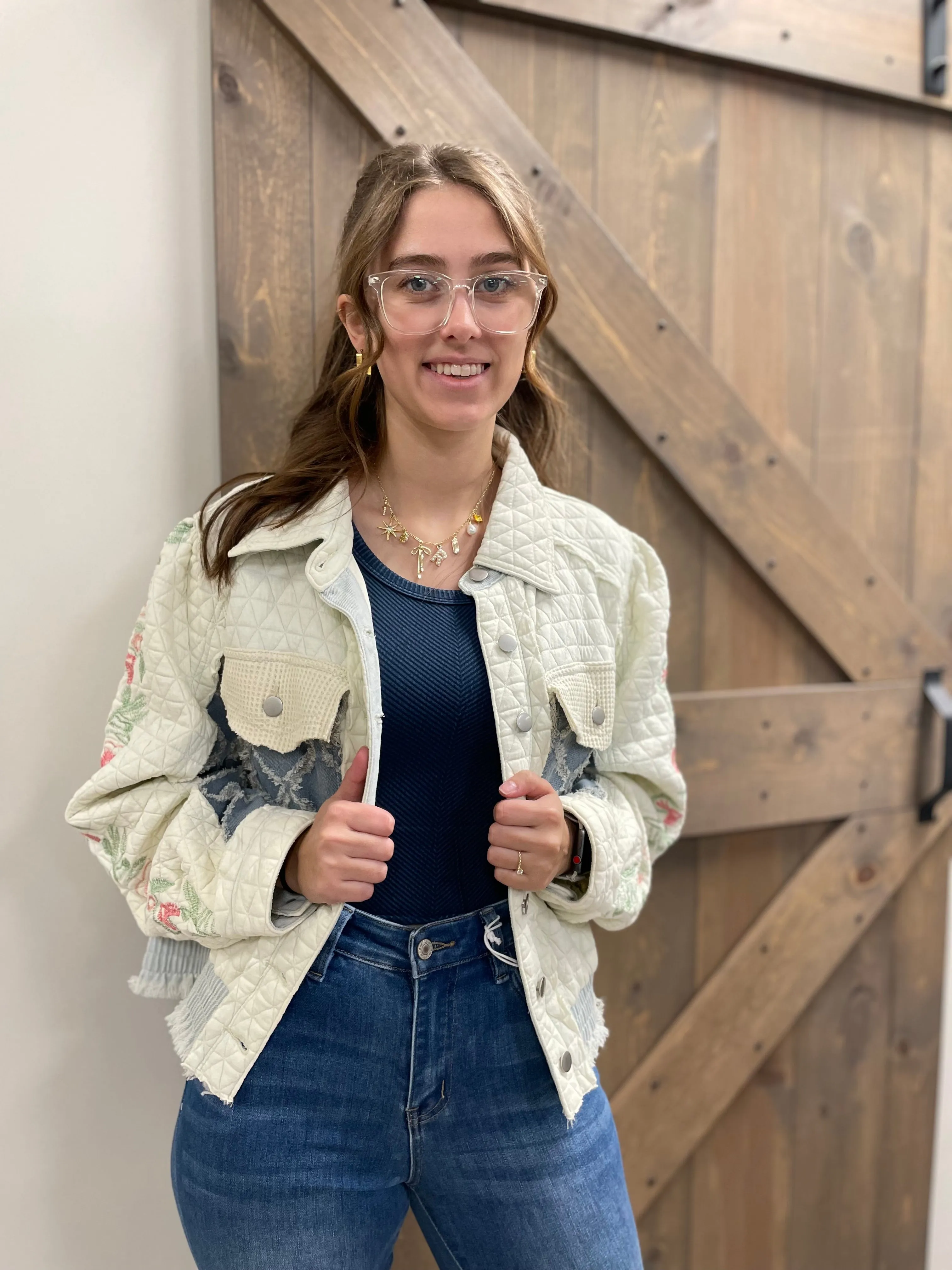 Vintage Embroidered Jacket | Ivory