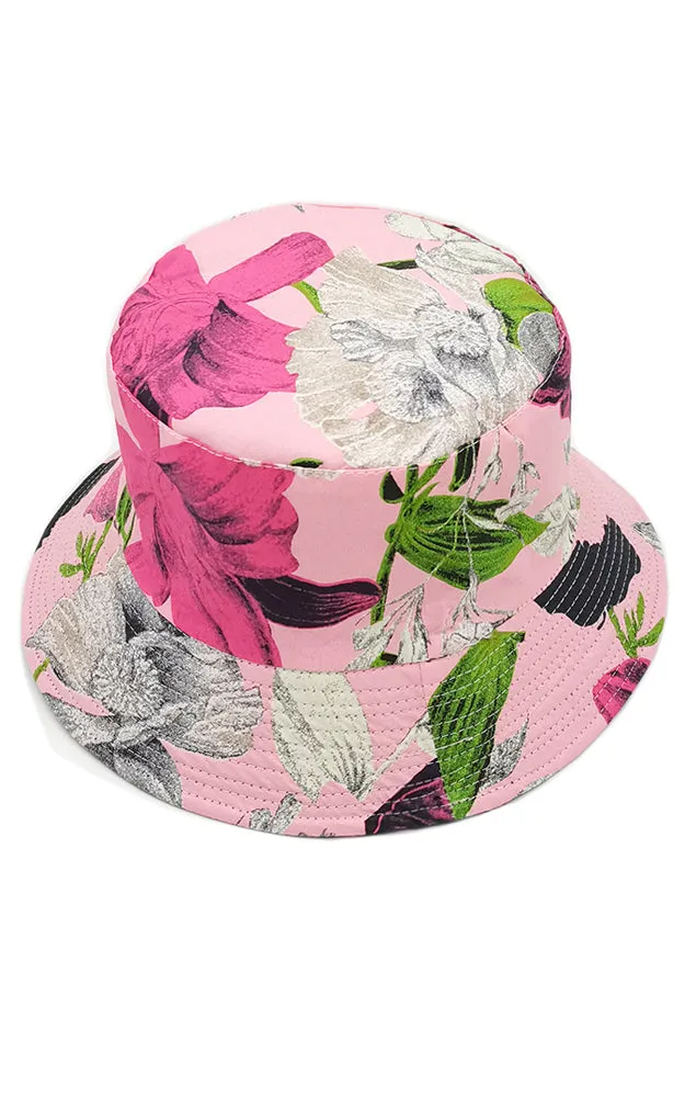 WHU210110 Reversible Floral Print Cotton Bucket Hat