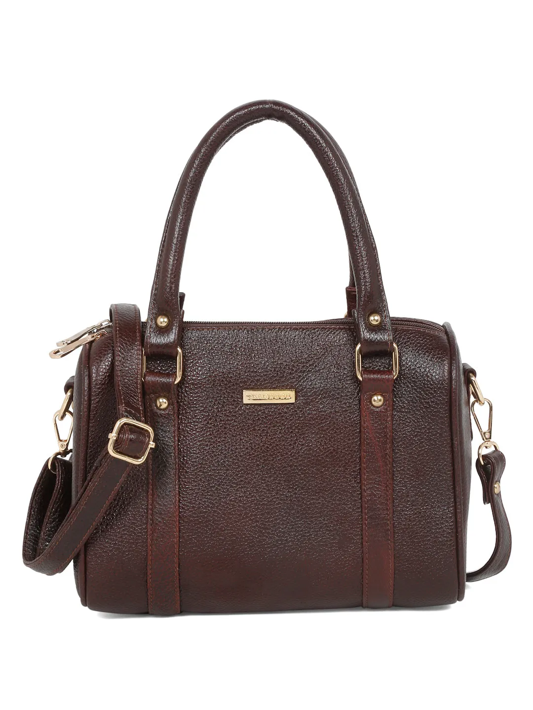 Women Brown Texture Leather Structured Bag