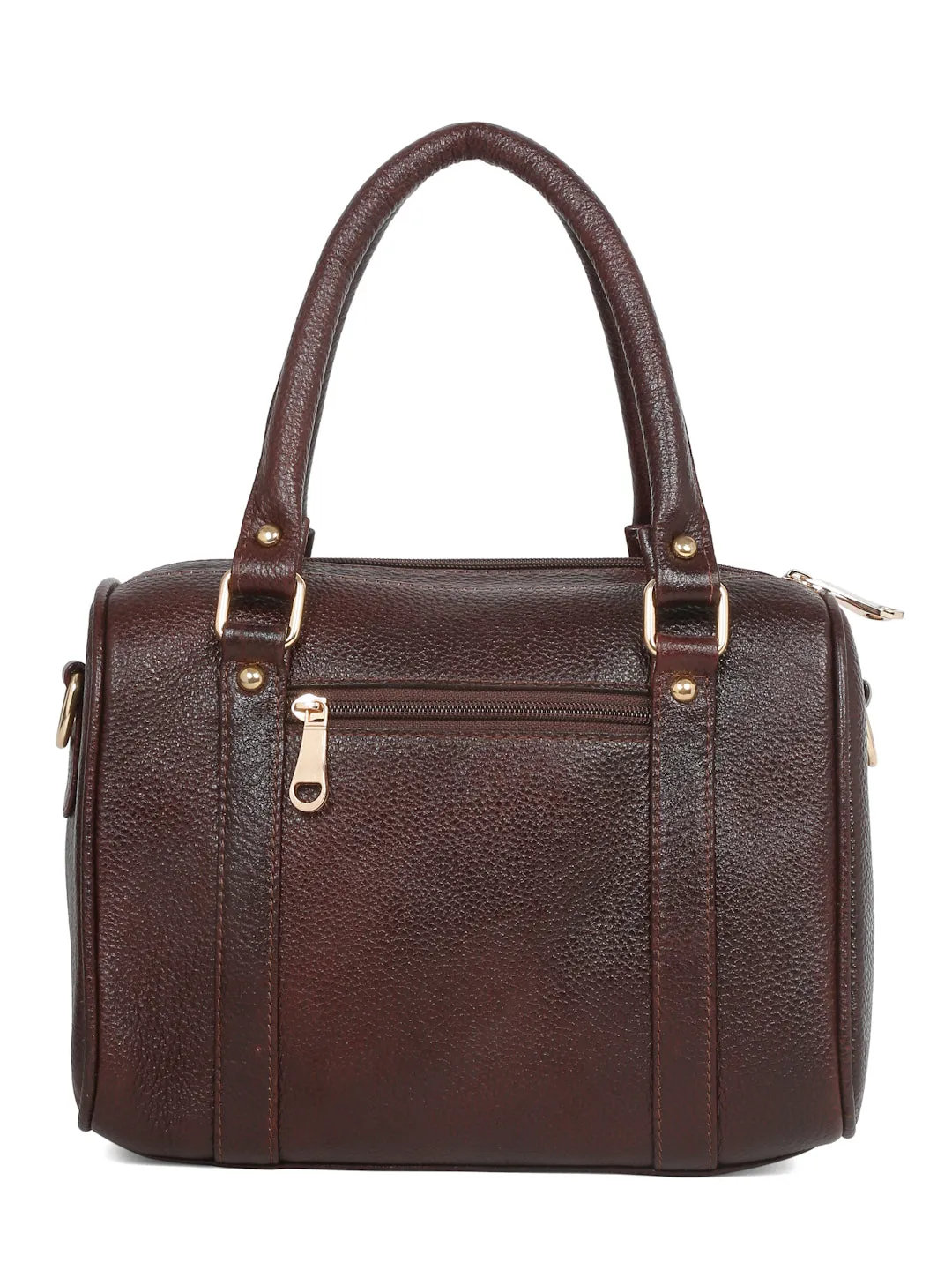 Women Brown Texture Leather Structured Bag